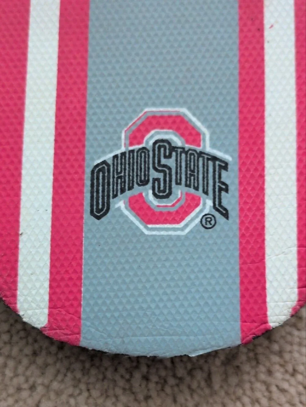 Men's Ohio State Red & Gray Flip Flops
